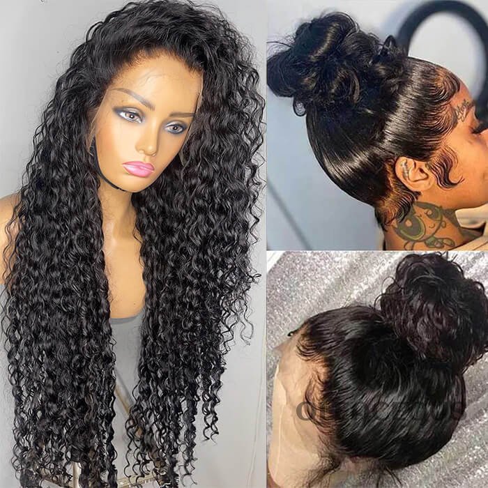 360 HD Lace Glue Free Wig Brazilian Hair Curly Hair