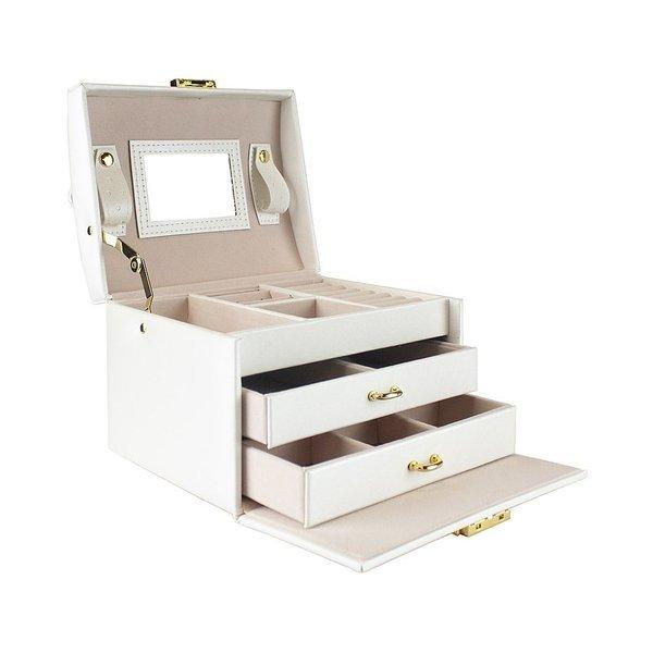 eStore Schmuckschatulle, Kunstleder - Weiß