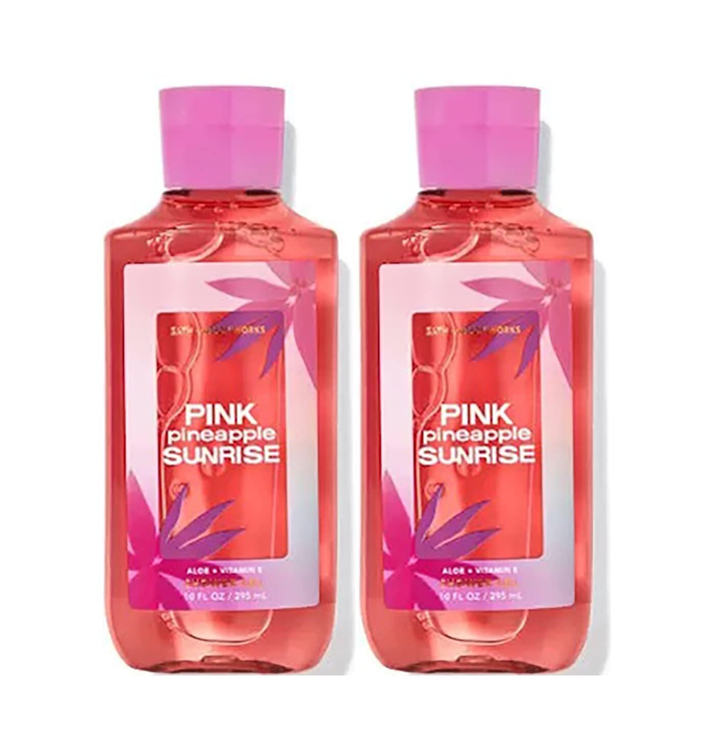 Bath & Body Works Pink Pineapple Sunrise Shower Gel Gift Sets For Women 10 Oz 2 Pack (Pink Pineapple Sunrise)
