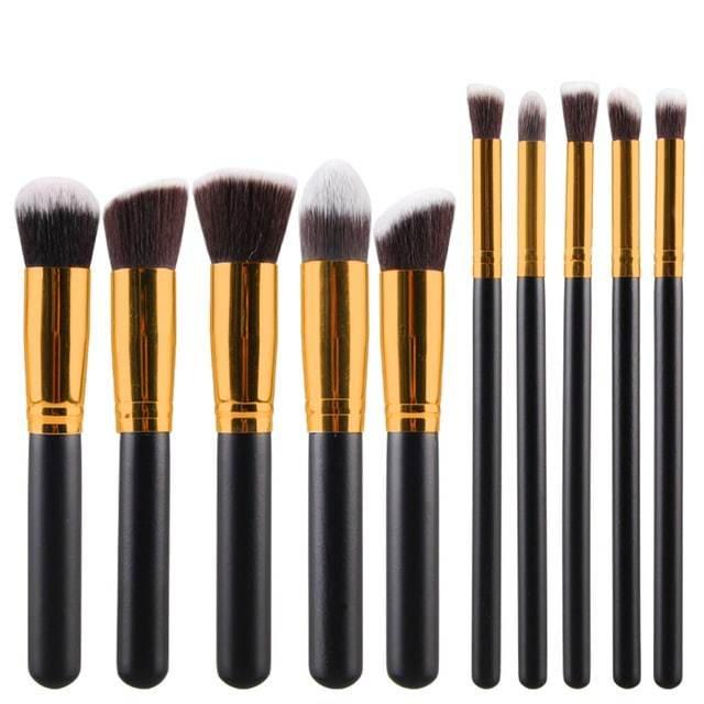 B2X Schminkpinsel-Set 10-teilig - Schwarz und Gold