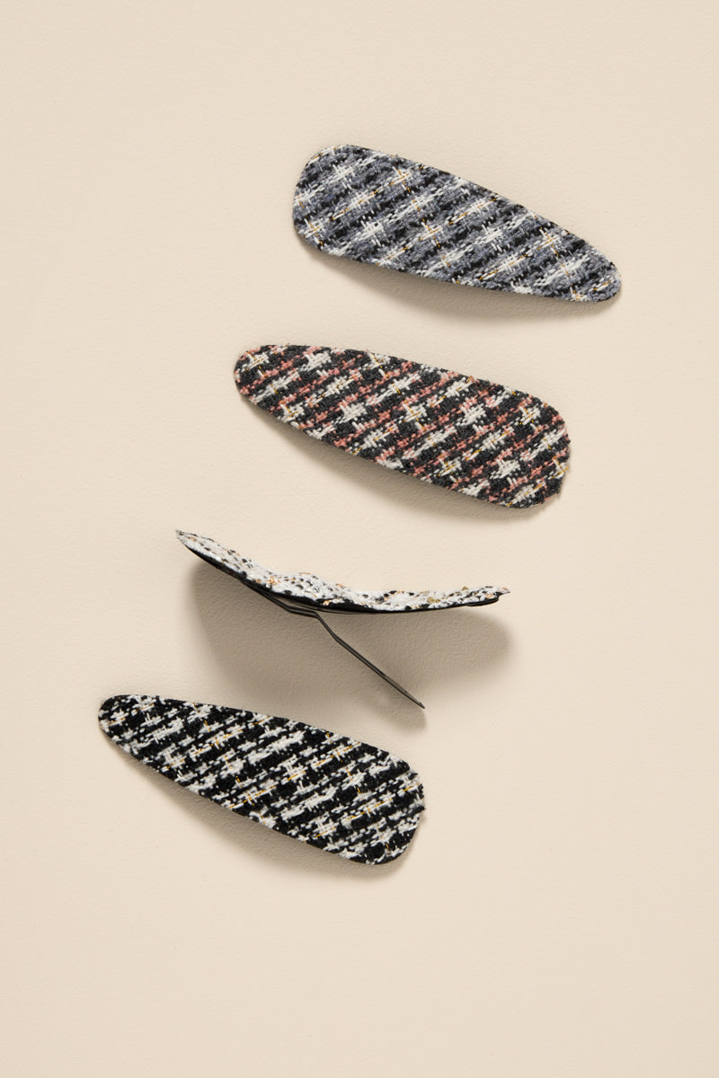 Maria Plaid Hair Barrette Set