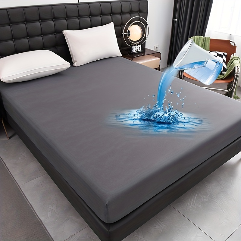 1pc Soft and Breathable Waterproof Fitted Sheet for Bedroom, Guest Room, Dorm, and Hotel - Deep Pocket Design for Comfortable Sleep