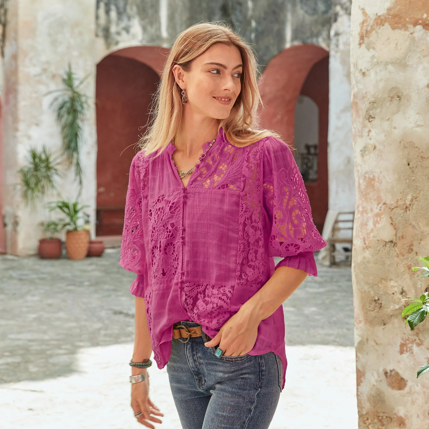 Garbo Lace Top, Petite