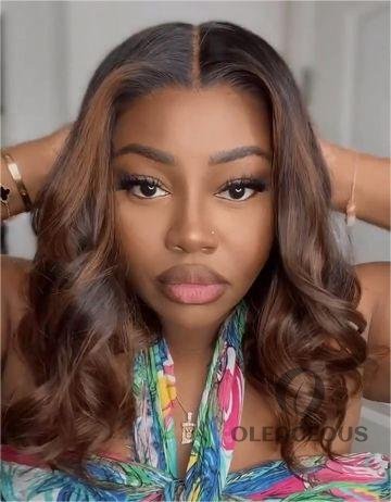 New Glueless Gradient Brown Body Wave Wig For Women