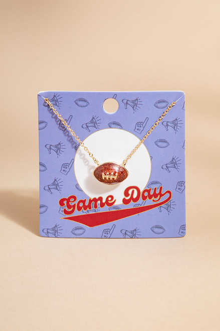 Gameday Football Pendant Necklace