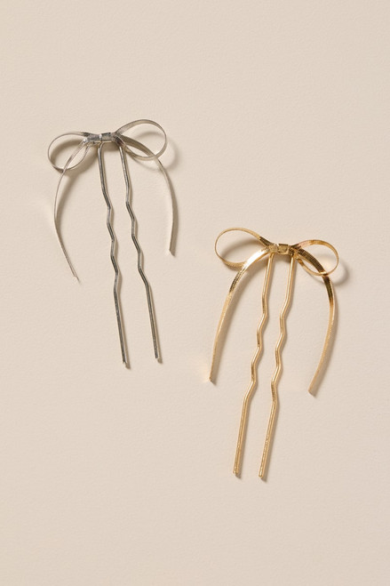 Jacklyn Bow French Hair Pin Set