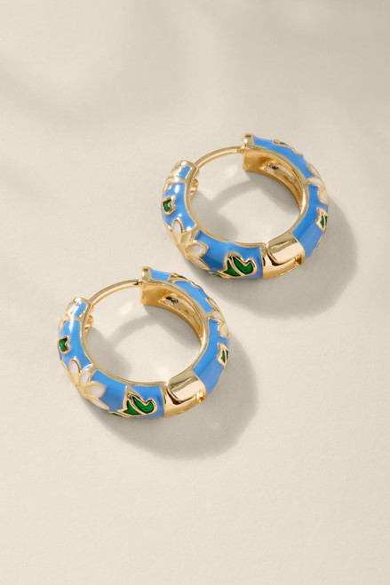 Vanessa Enamel Hinge Hoop Earrings