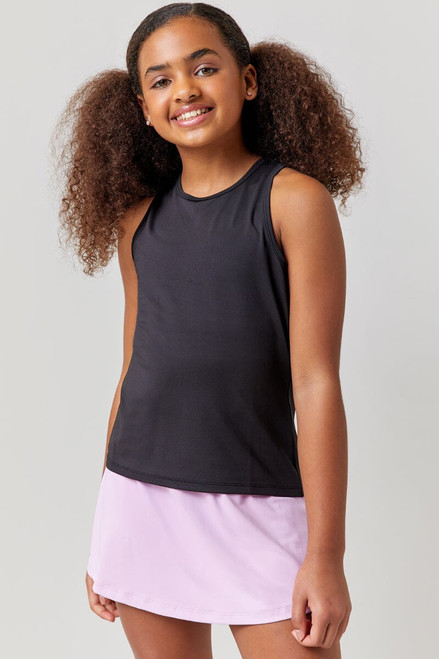 Hello Franki Sport Black Racer Back Tank Top for girls