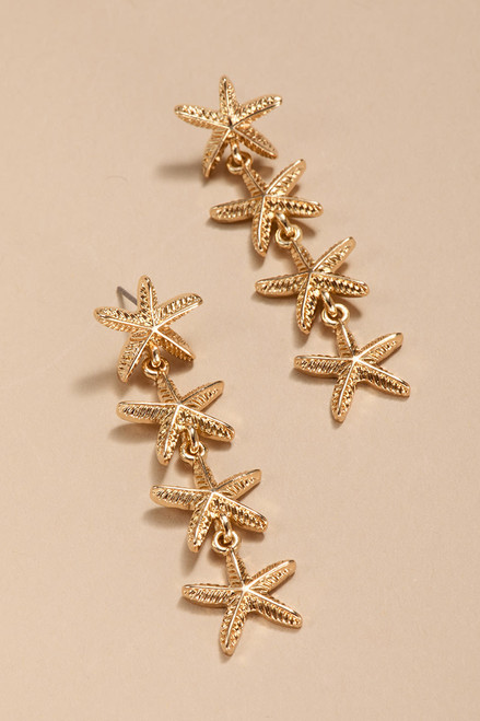 Isabel Linear Starfish Drop Earrings