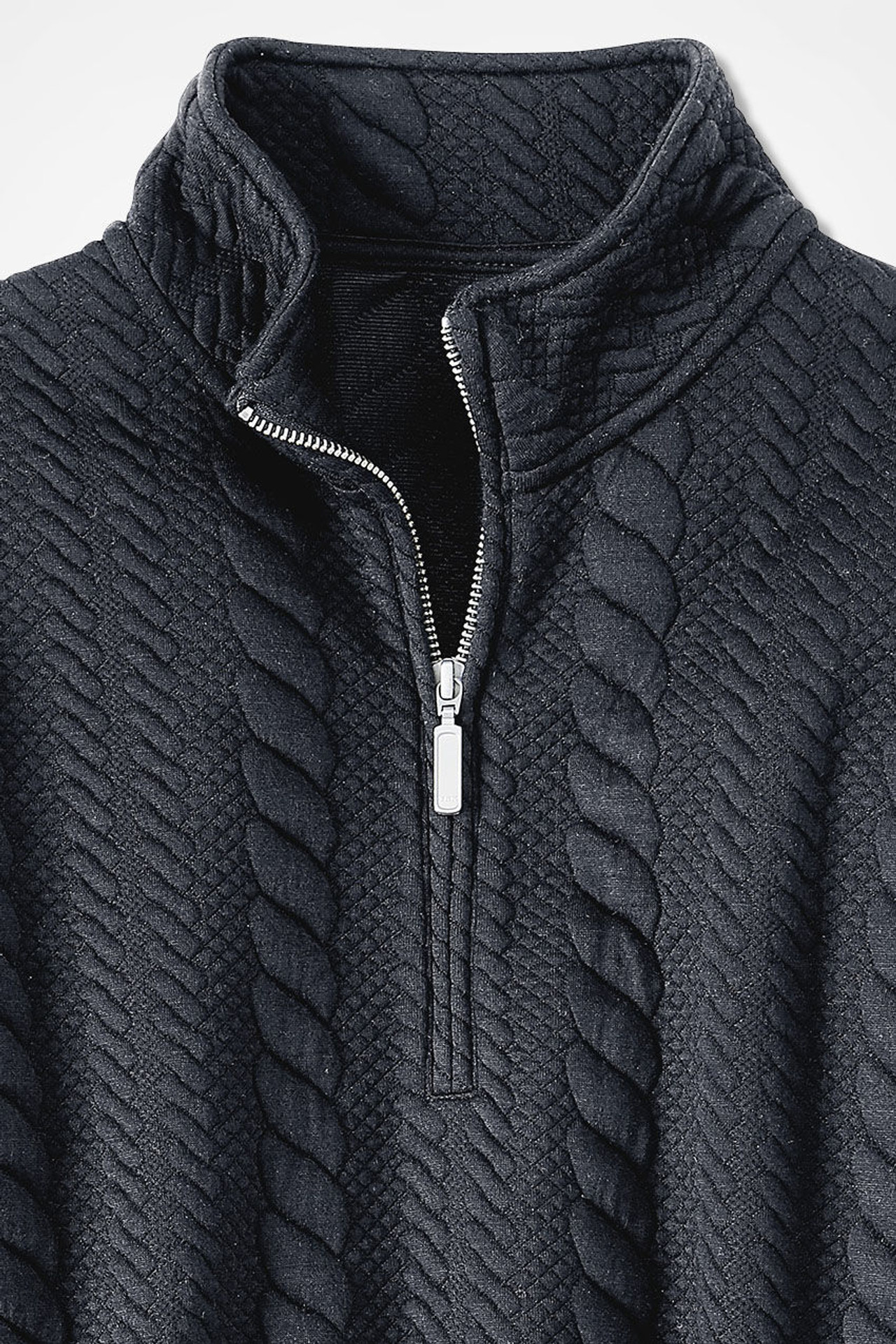 Cabled Quarter-Zip Sweatshirt