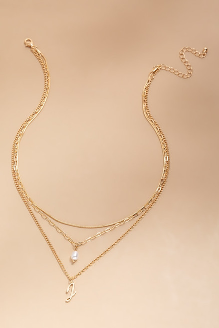 Layered Initial Pendant Necklace
