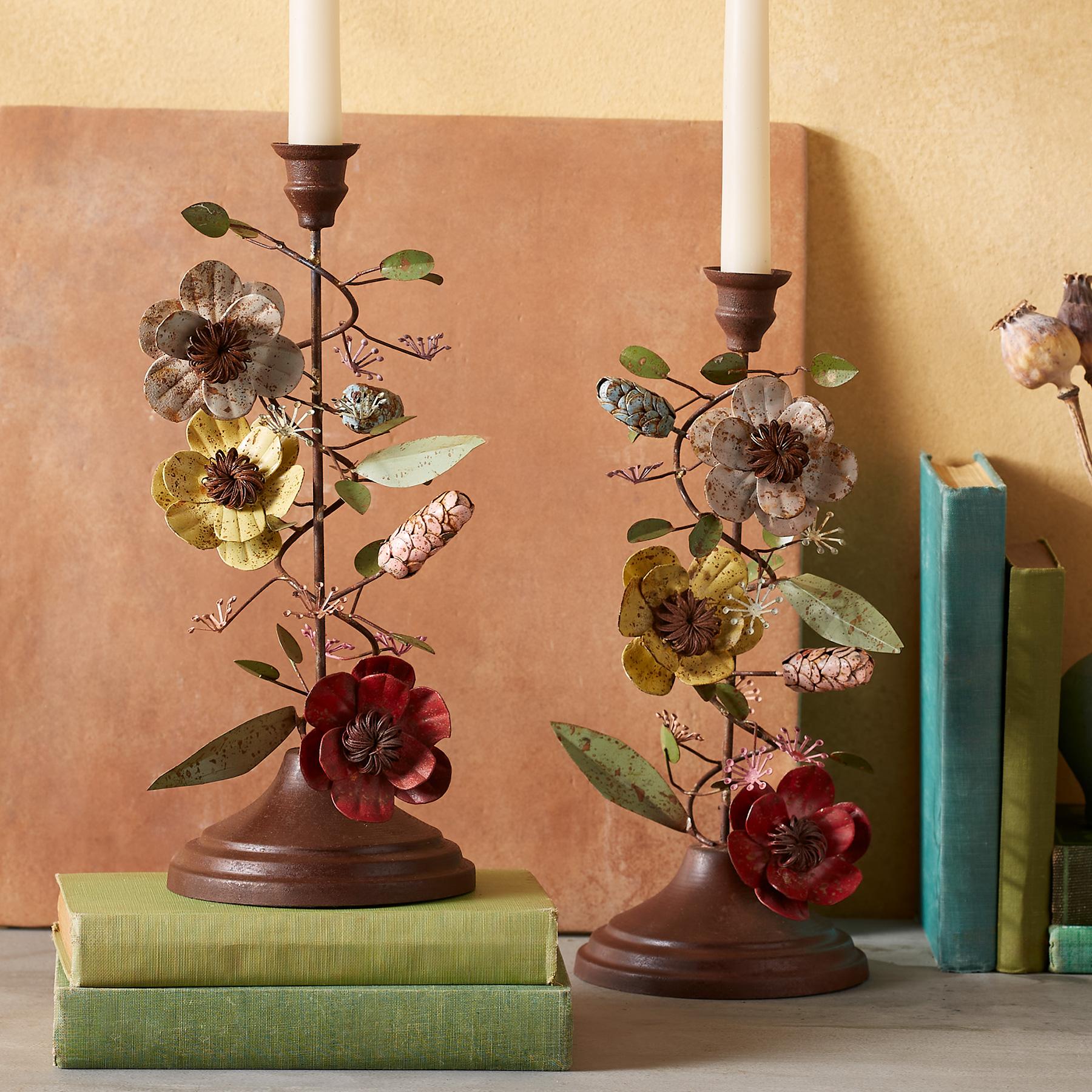 Iron Bloom Candleholder Set