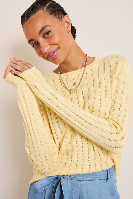 Clara Pointelle Pullover Sweater