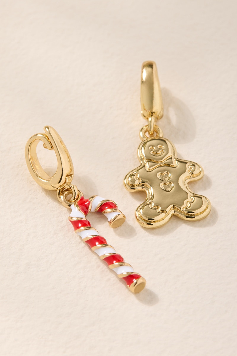Candy Cane and Gingerbread Man Charm Set