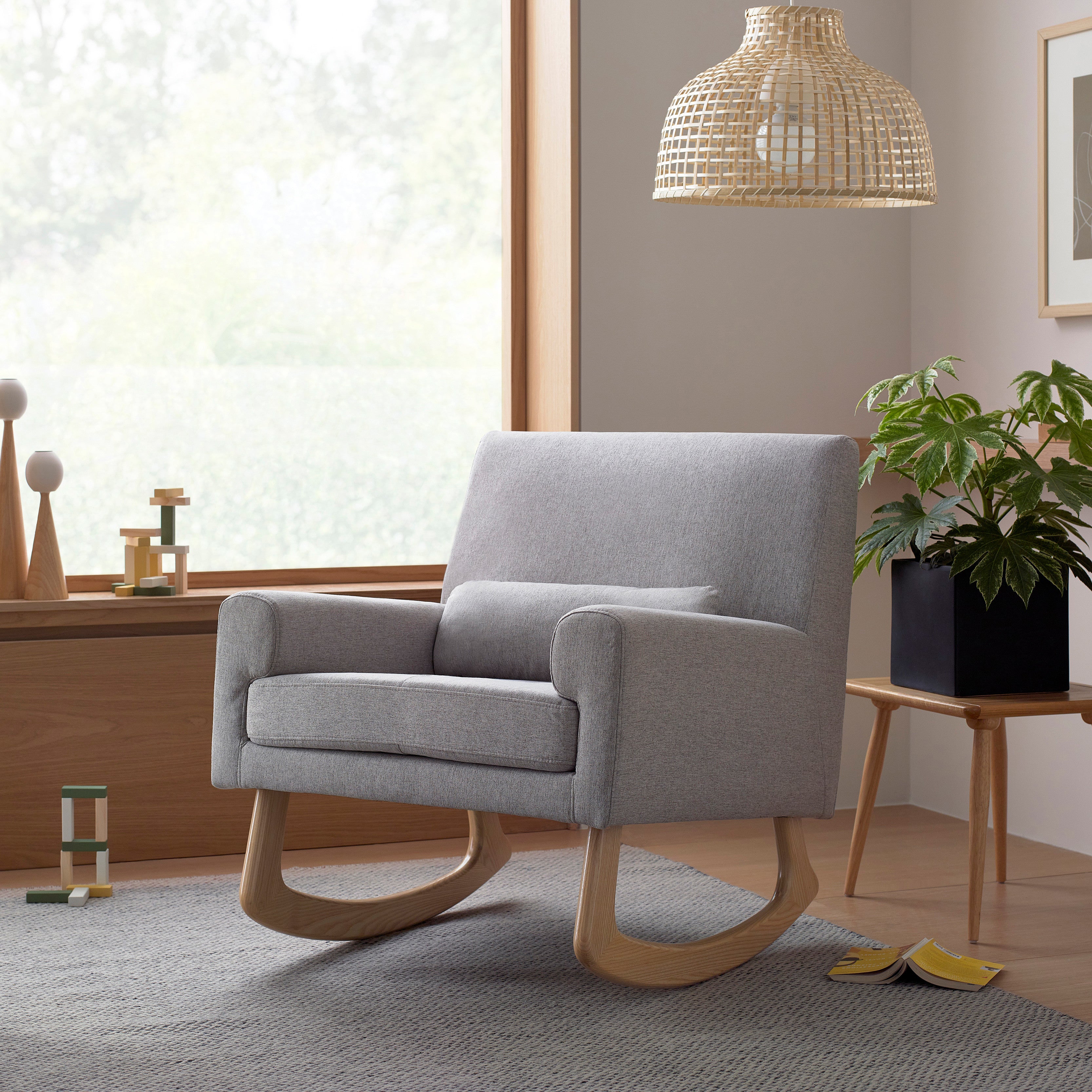 Sleepytime Rocker in Eco-Performance Fabric with Light Legs | Water Repellent & Stain Resistant