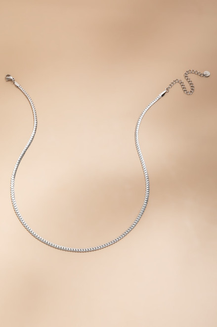 Carry Stainless Steel Silver Curbchain Necklace