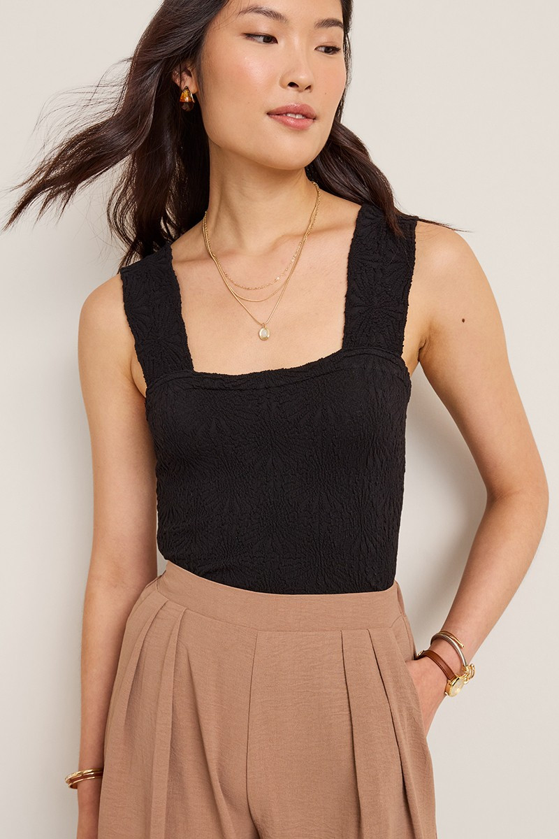 Iva Textured Wide Strap Cami