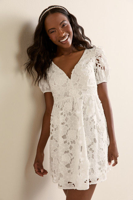 Angelica Floral Lace Mini Dress