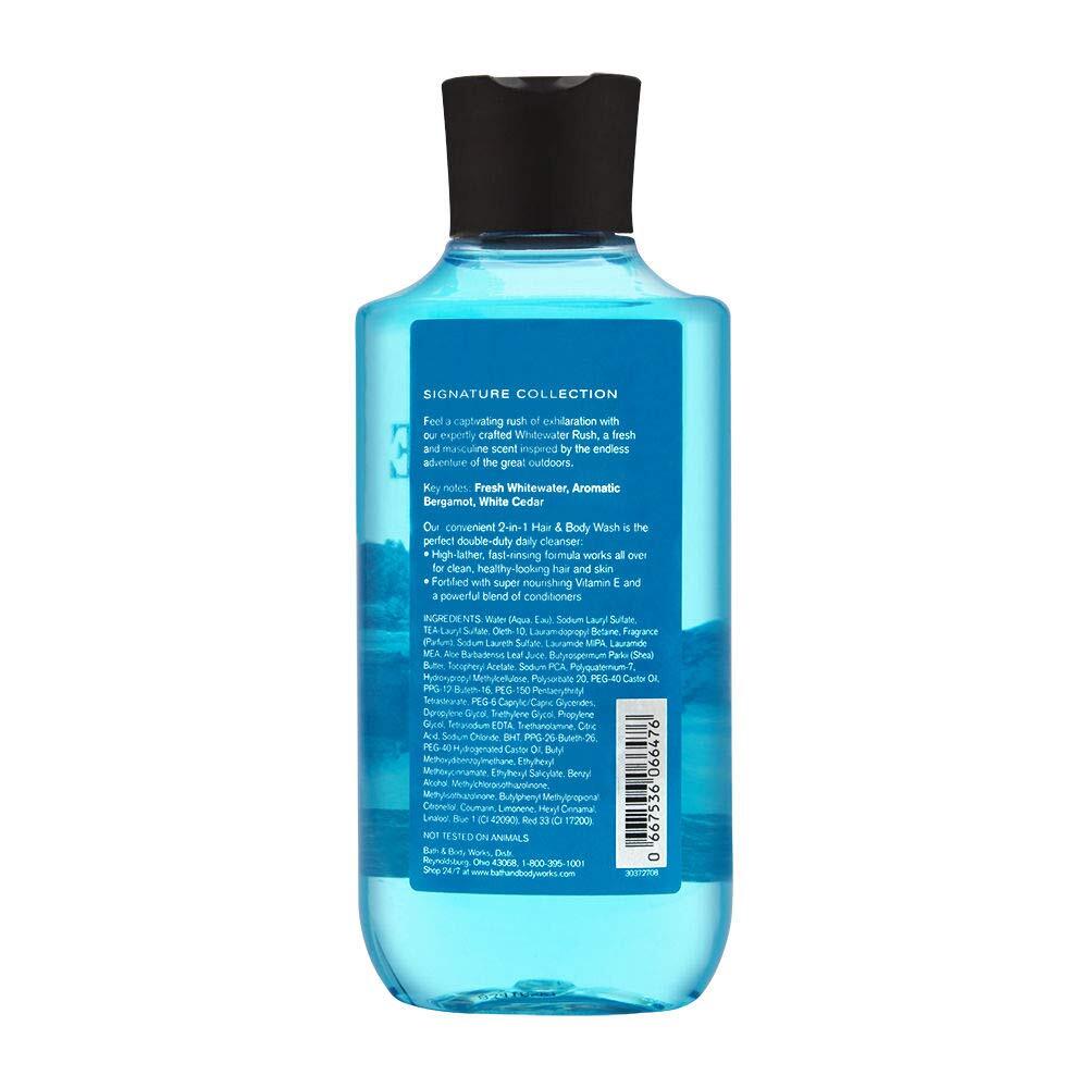 Bath & Body Works, Signature Collection 2-in-1 Hair & Body Wash, Whitewater Rush For Men, 10 Ounce
