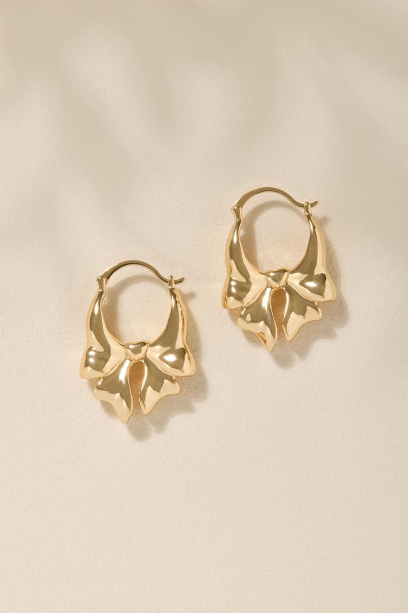 Carrie Tied Bow Hoop Earrings