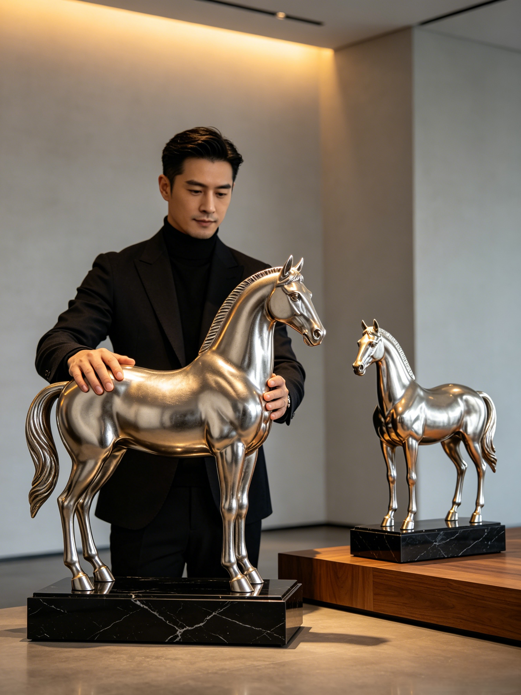 Standing Horse with Base (Set of 2)