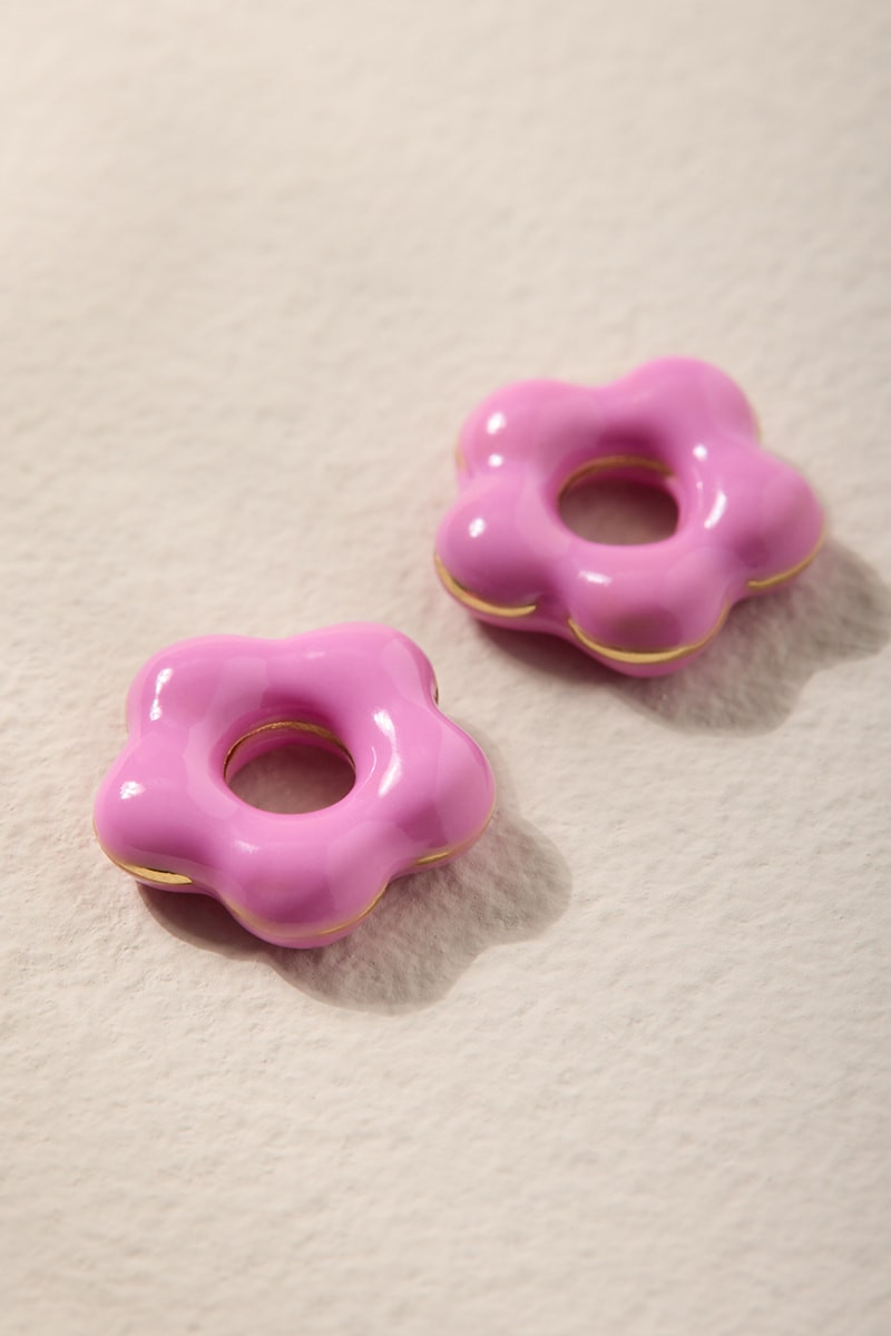 Pink Flower Charm Set