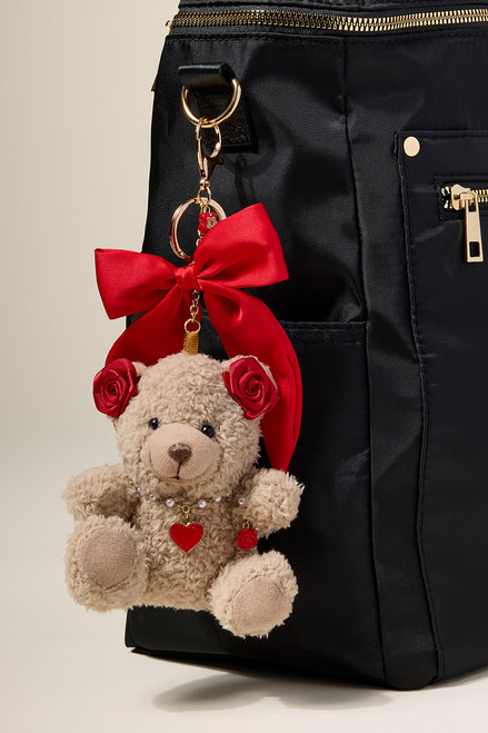 Rosette Teddy Bear Bag Charm
