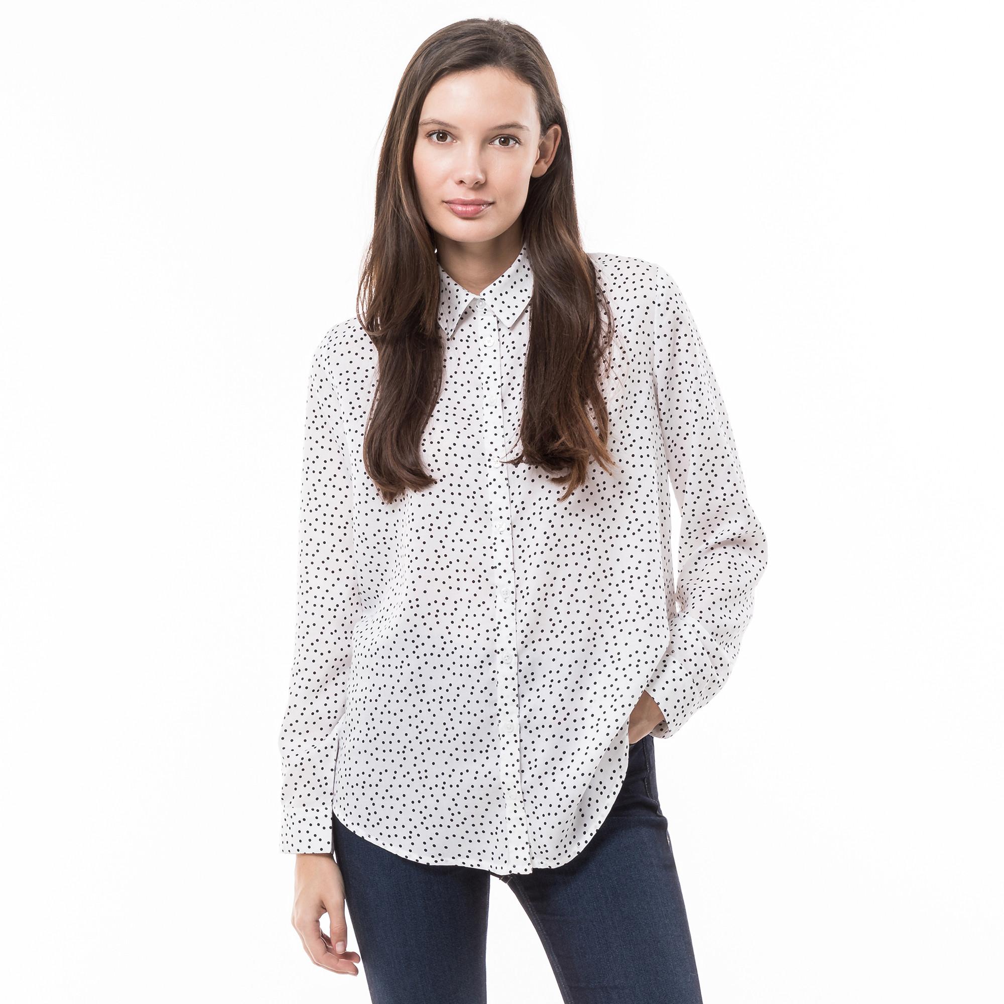 Manor Woman Langarm Bluse gepunktet