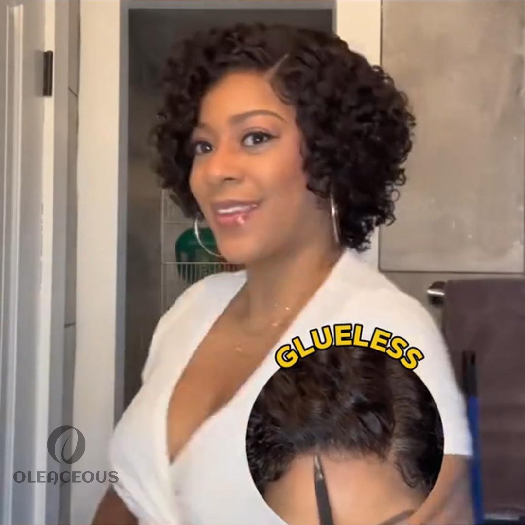 Trendy Short Cut Curly Minimalist HD Lace Glueless Side Part Wig