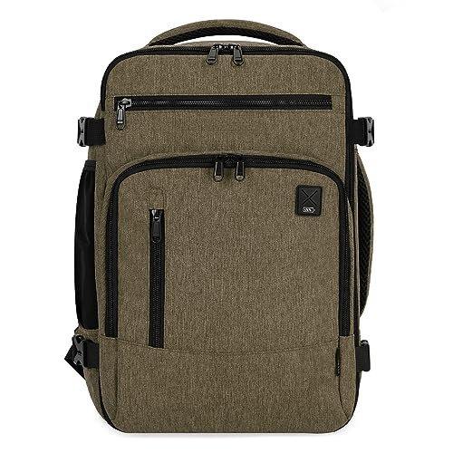 Only-bags.store Rucksack 40 x 20 x 25 cm für Ryanair Flugzeug Reise Rucksack Handgepäck Laptop Tagesrucksäcke PET Recycled Umweltfreundlicher Rucksack Wasserdicht unter Sitz 20 L Klein, Braun