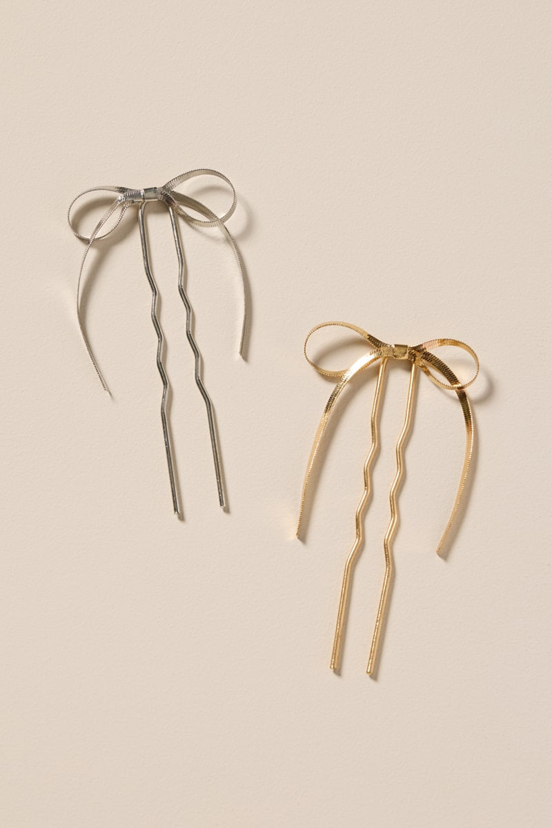 Jacklyn Bow French Hair Pin Set
