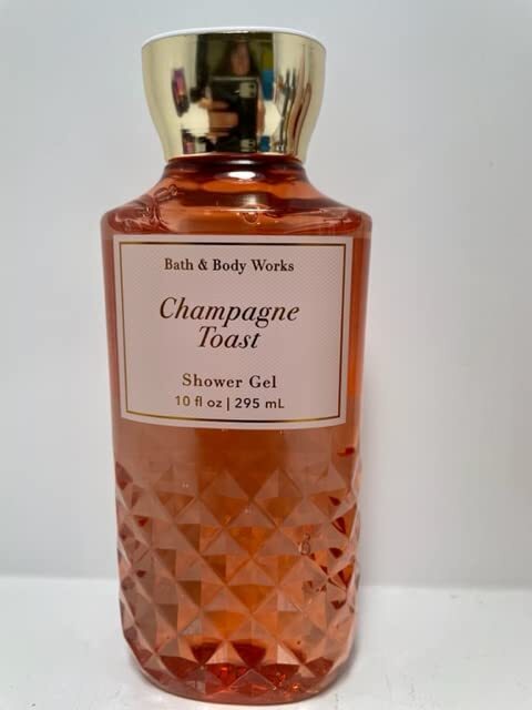 Bath & Body Works Champagne Toast Shower Gel 10 Ounce Full Size Body Wash Decorative Diamond Plate Bottle