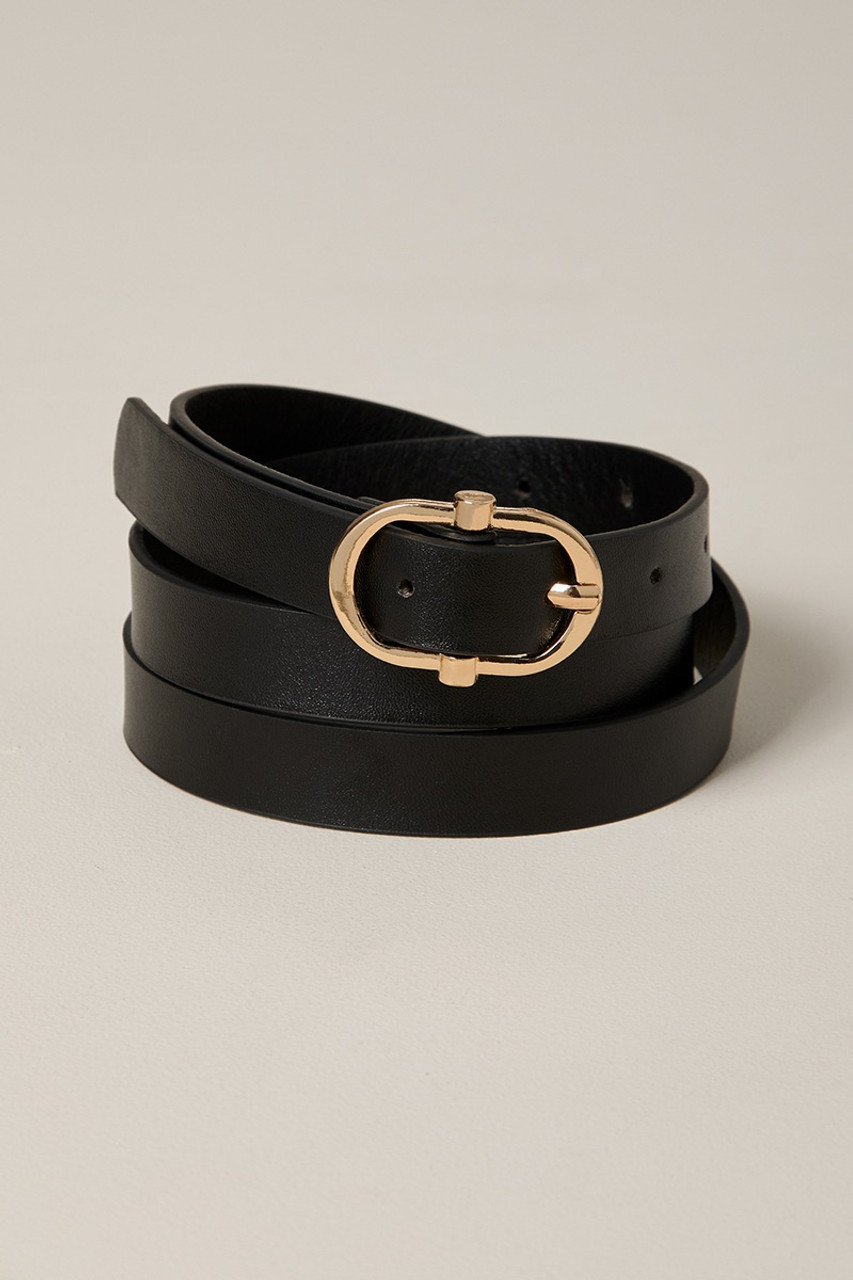 Betty Black Vegan Leather Belt