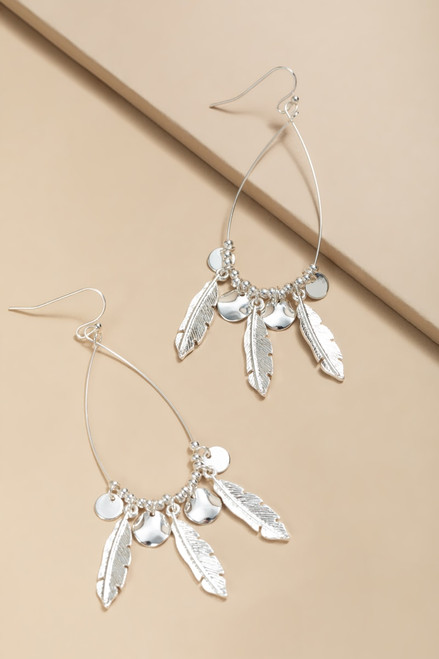 Hallie Shaky Leaf Charm Teardrop Earrings