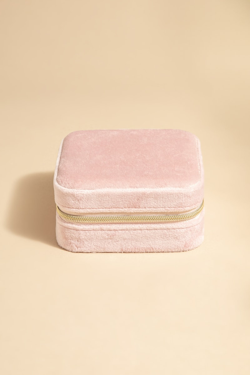 Gayle Zip Velvet Travel Jewelry Box