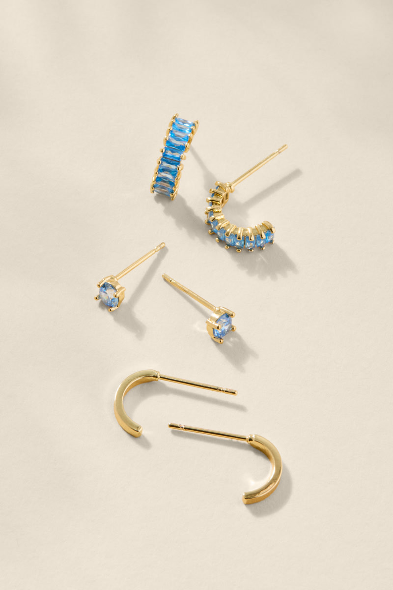 Beth Blue Crystal Earring Set