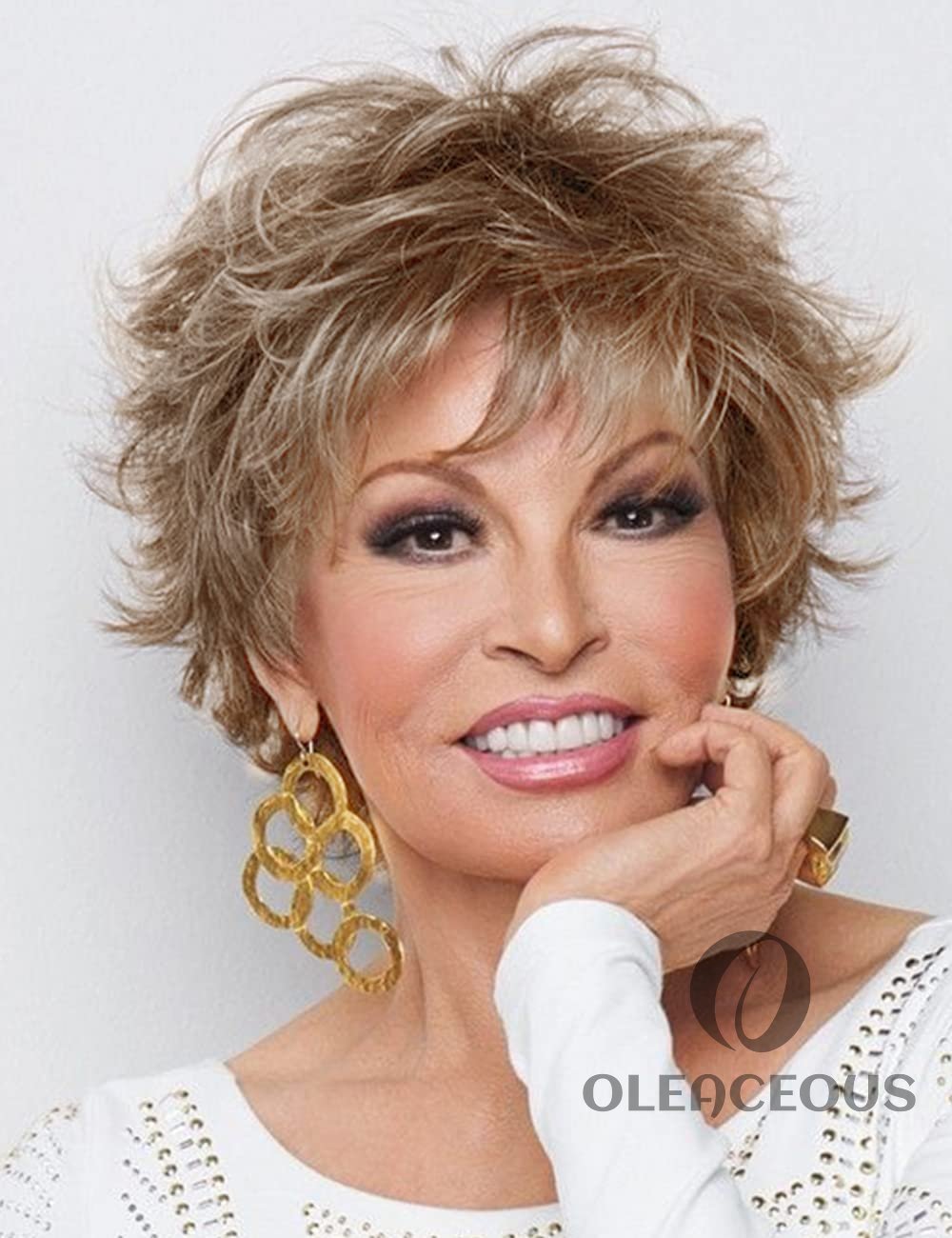 Curly Wigs for White Women Blonde Pixie Cut Wig