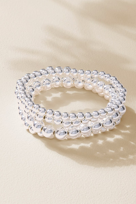 Coutney Metal Beaded Bracelet Set