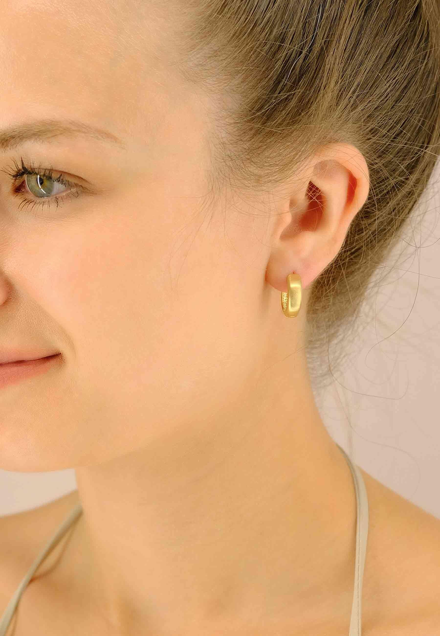 MUAU Schmuck Creolen Gelbgold 750 U-Profil Scharnier 15x5mm