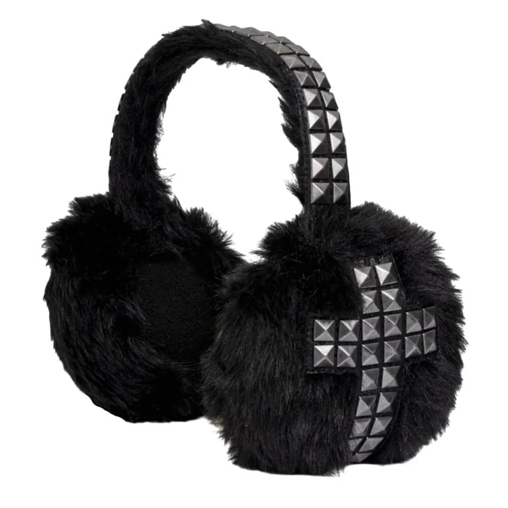 Studded Cross Earmuffs