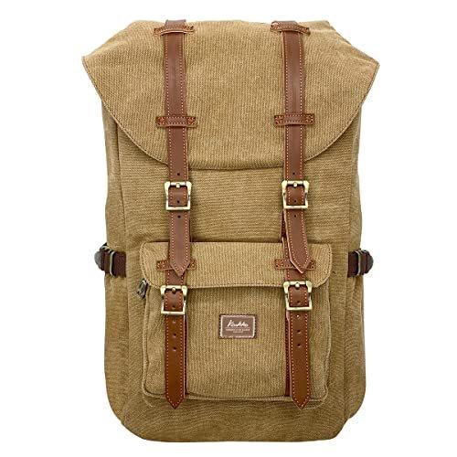 Only-bags.store Vintage Rucksack  Schön Baumwolle Daypack mit Laptopfach für 14 Zoll Notebook für Schule, Uni