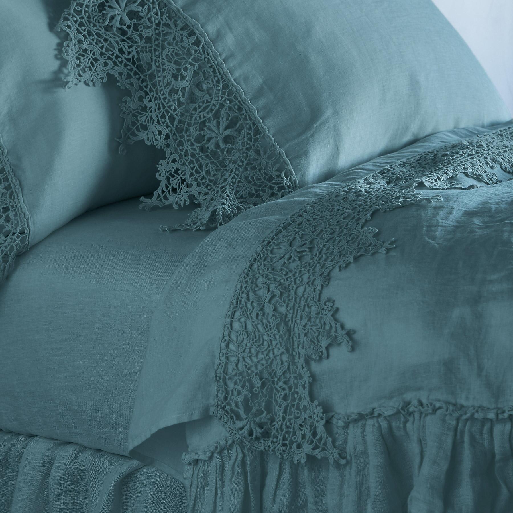 Gossamer Linen Lace Flat Sheet