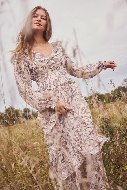 Audrey Ruffle Tiered Midi Dress