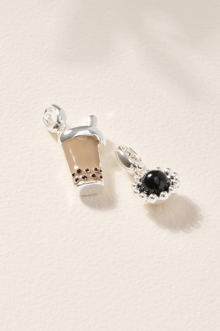 Boba Tea Charm Set Silver