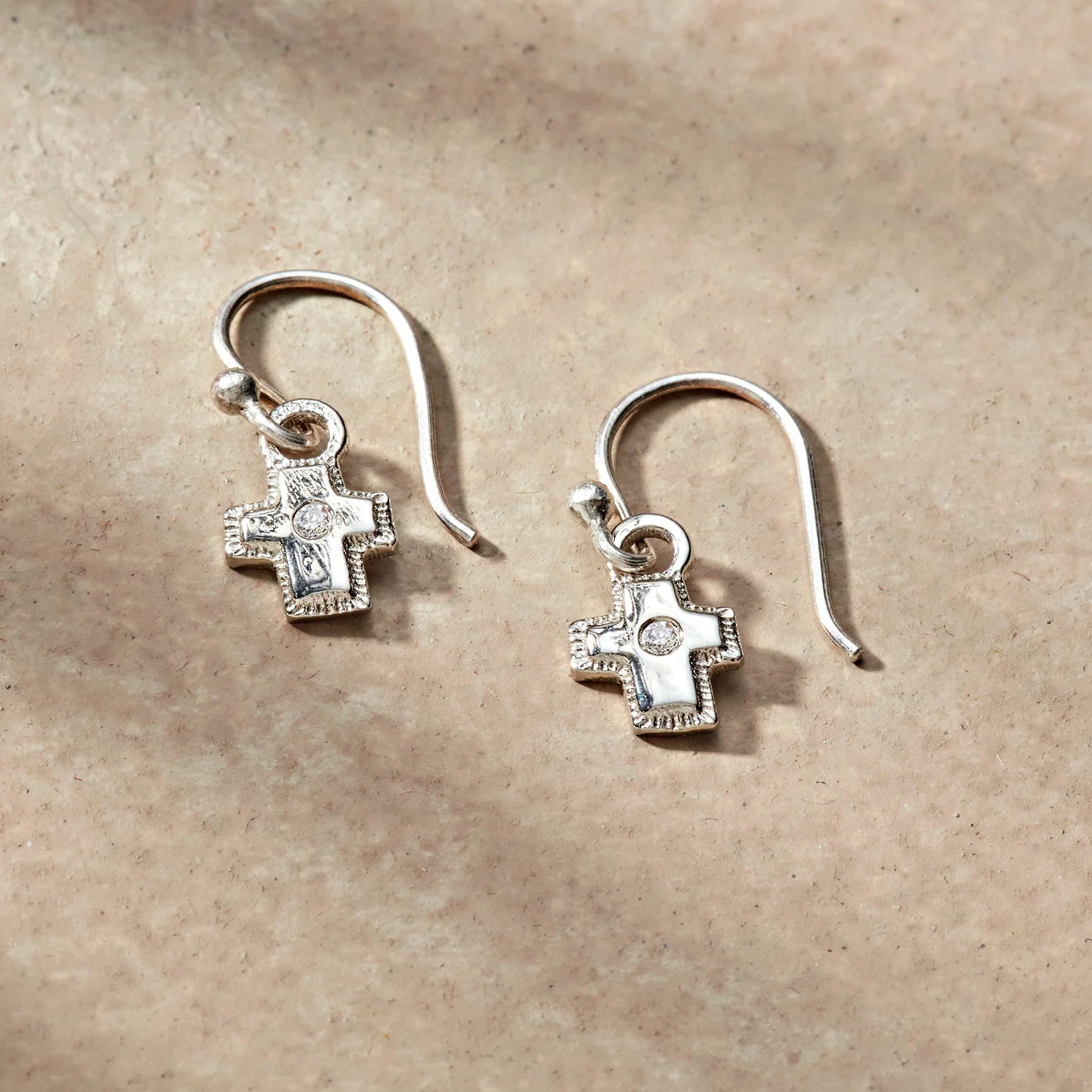 Silver Bright Faith Earrings