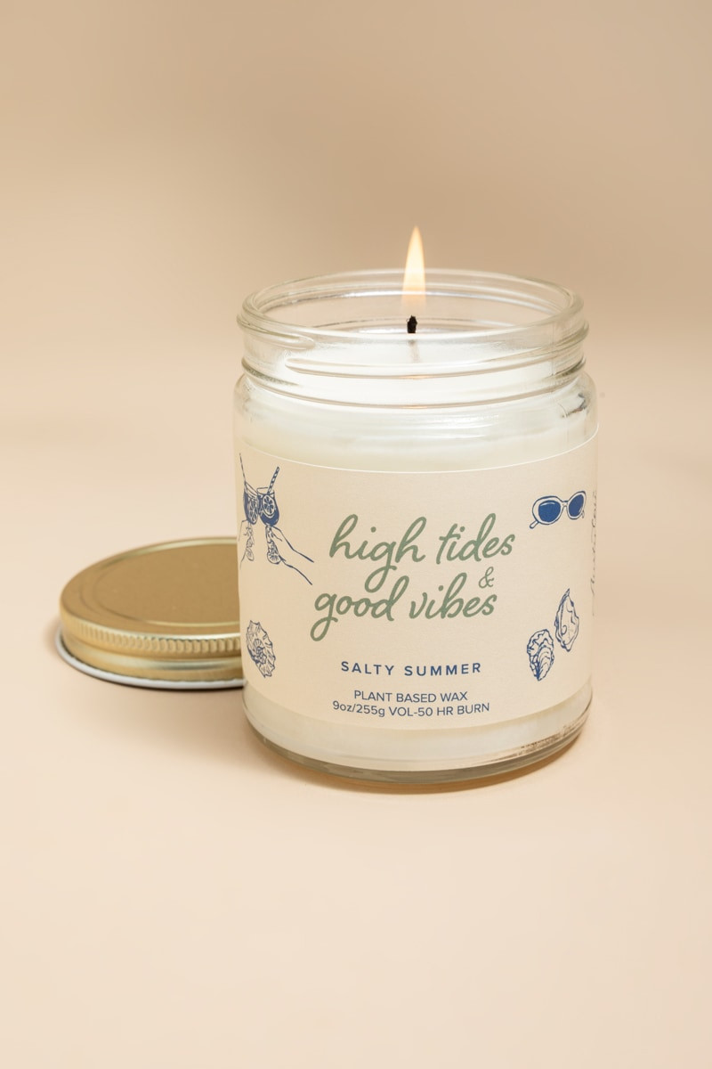 High Tides Good Vibes 9oz Scented Candle Jar
