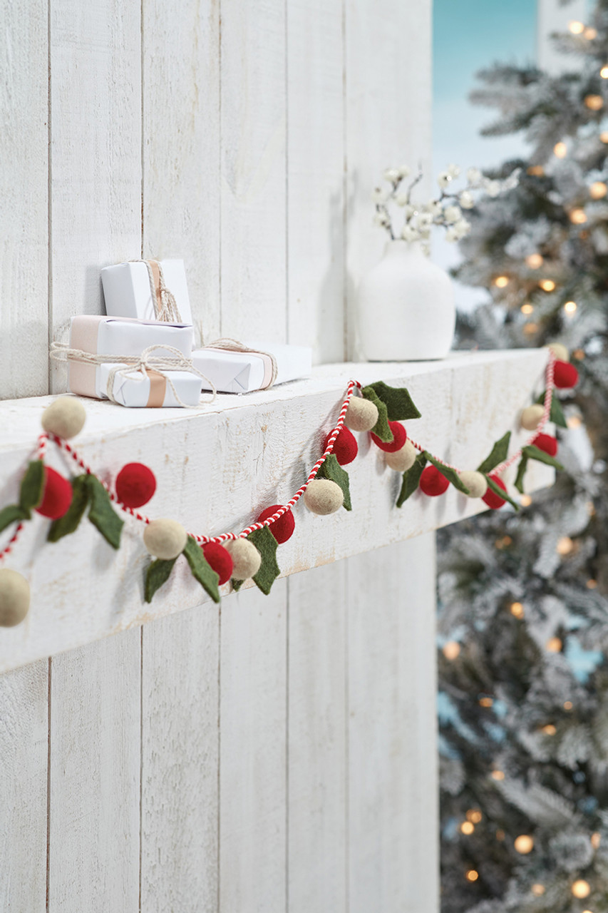 Holly Wool Felt Garland