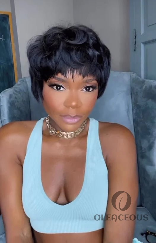 Black Fashion Short Bob Pixie Cut Wig