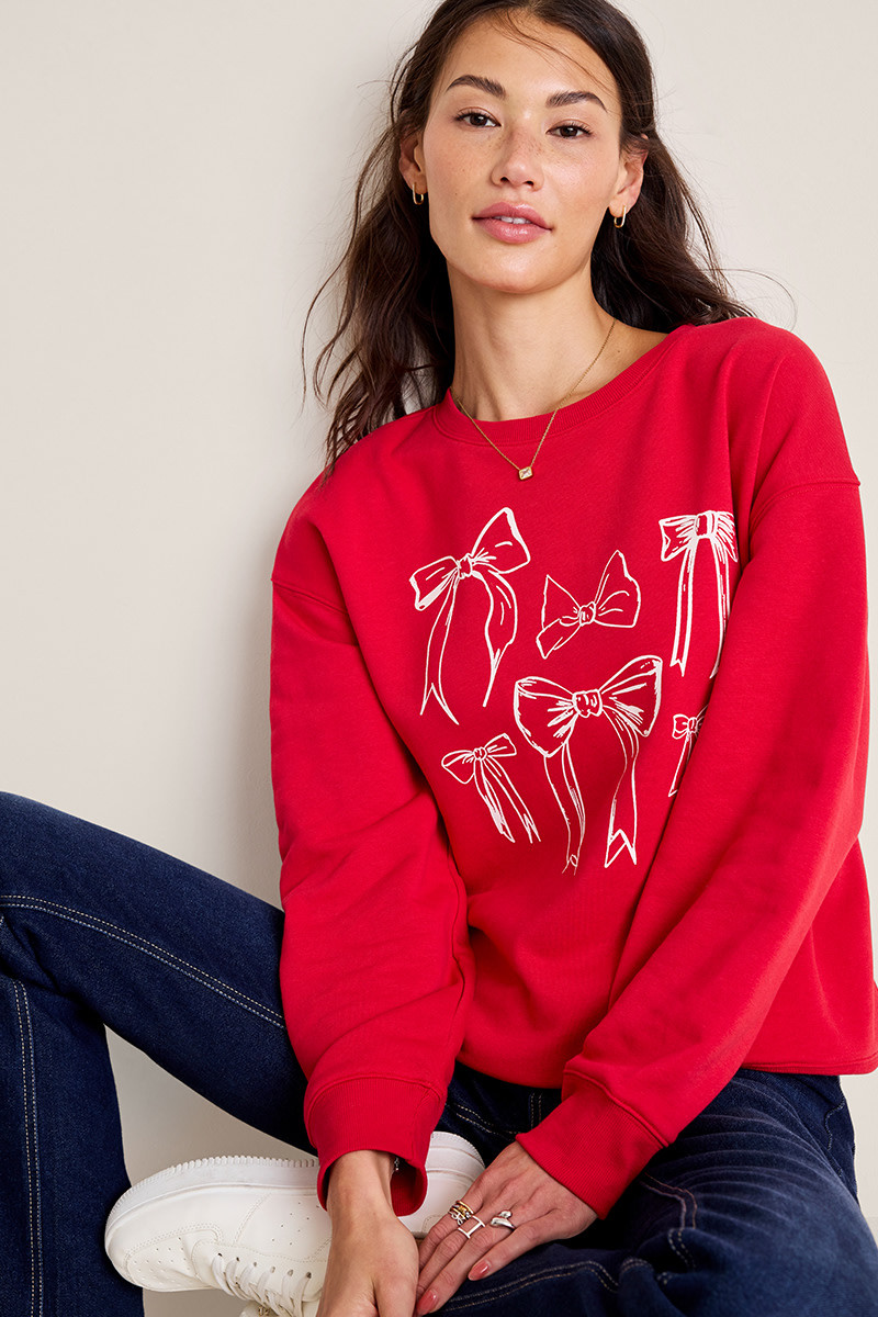 Bow Graphic Sweatshirt