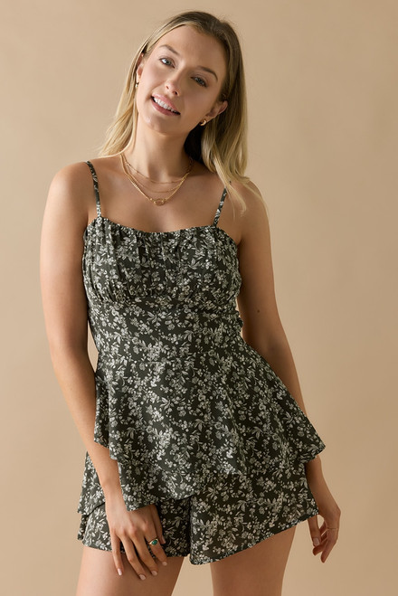 Emma Floral Tiered Romper